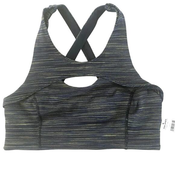 NEW FREE PEOPLE FP Movement Strut Sports Bra Crossback Black Combo Size L Gym - Picture 4 of 6
